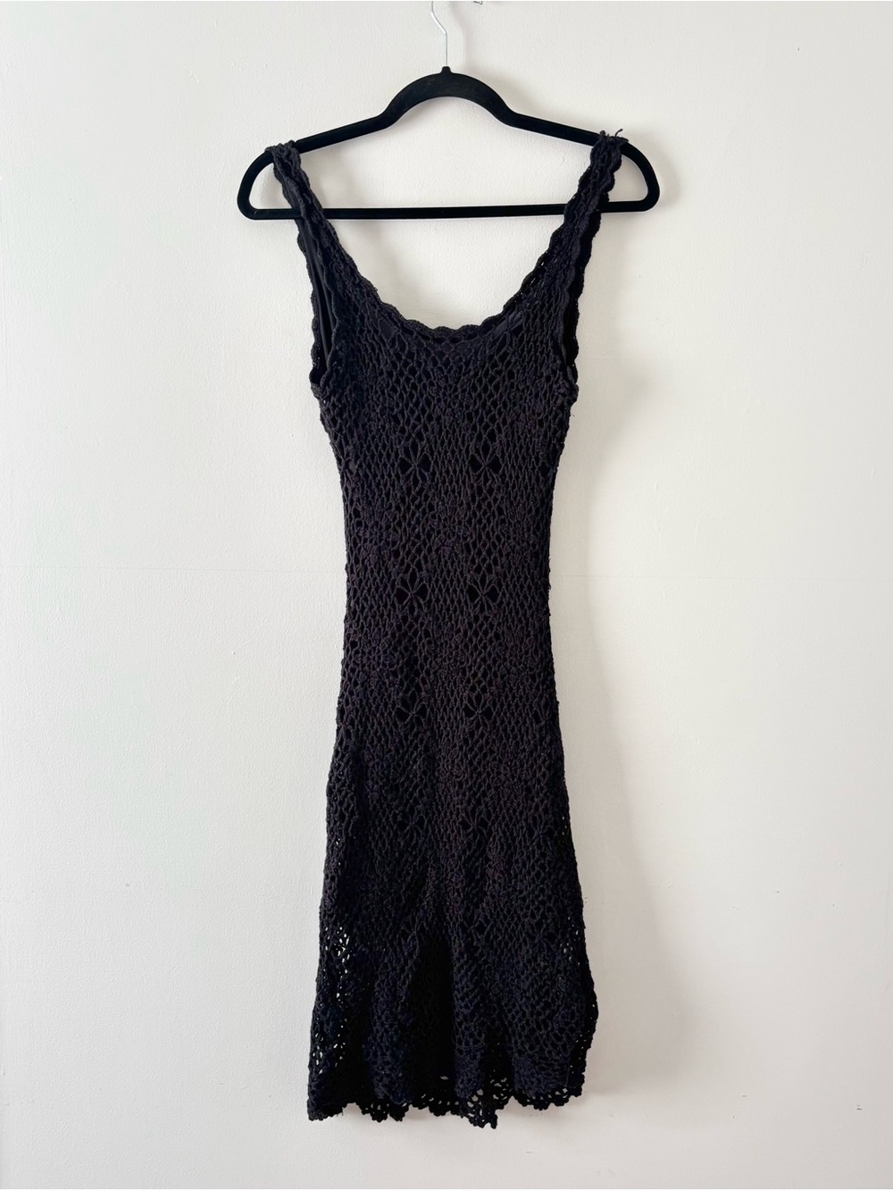GUESS Crochet Knit Knee-Length Dress Sleeveless Lined Scoop Neck Summer Coverup